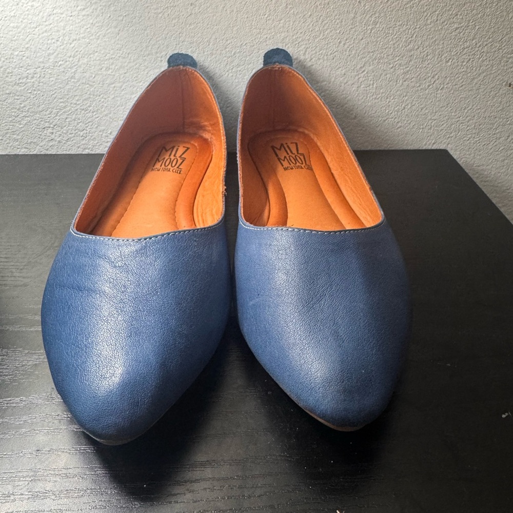 Miz Mooz Blue Leather Slip-Ons